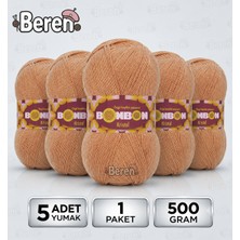 Nako Bonbon Kristal - Karamel (98226) - 5'li Paket - 100GR/475M - Ince Lif El Örgü Ipi - Şal Bluz Ipi