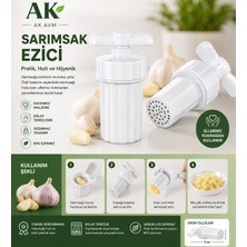 Ak Avm Hazneli Sarımsak Ezici Presi Manuel Sarımsak Doğrayıcı Mutfak Aparatı
