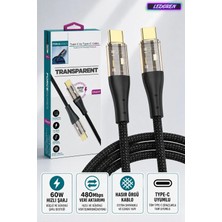 L'edoren Force CB421T Hasır Örgü Type-C To Type-C Hızlı Şarj ve Data Kablosu Güçlendirilmiş Başlık