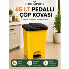 Loremp 65 Lt Pedallı Çöp Kovası Ev, Ofis, Mutfak, Bahçe ve Işyeri Kullanımına Uygun Sarı Siyah