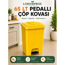 Loremp 65 Lt Pedallı Çöp Kovası Ev, Ofis, Mutfak, Bahçe ve Işyeri Kullanımına Uygun Sarı