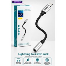 L'edoren Basic CA110 Metal Başlıklı Örgü Lightning To 3.5mm Jack Çevirici Kablo