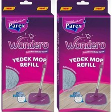 Renas Store Parex Wondero Otomatik Temizlik Seti Yedek Mop 2li Avantaj Paketi, Parex, Gri̇, 15CM