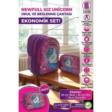 Newfull Kız Unicornn Okul ve Beslenme Çantası-Ekonomik