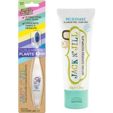 Renas Store Jack N' Jıll Jack N Jill Doğal Diş Bakım Seti (Unicorn&monkey Diş Fırçası + Milkshake Aromalı Macun 50G)