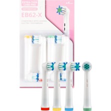 Renas Store EB62-X Hassas Bakım Diş Fırçası Yedek Başlığı, Oral-B ile Uyumlu, Ultra Ince Kıllar, Hassas Diş ve Diş Etleri Için, 4'lü Paket