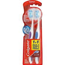 Renas Store Colgate 360 Optik Beyaz Dil ve Yanak Temizleyicili Orta Beyazlatıcı Diş Fırçası 1+1