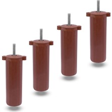Renas Store BADEM10 Kanepe Baza Koltuk Destek Ayağı M8 Civata Ayarlı Kahverengi Ayak 14 cm (4 Adet)