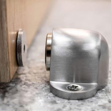 Renas Store Mıknatıslı Küçük Metal Kapı Tutucu Çarpma Önleyici Durdurucu Stoper Vidalı Tampon Krom 1 Adet
