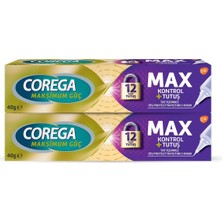 Renas Store Corega Maksimum Kontrol Protez Yapıştırıcı Krem 40GR 2'li Paket
