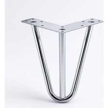 Renas Store Martı 12 cm Krom Gümüş Metal Mobilya Ayağı Üçgen Modern Tasarım Koltuk Sehpa Masa Tv Ünitesi Uyumlu