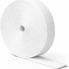Renas Store Cırt Cırt Sabitleyici Kablo Düzenleyici - 5 Metre x 1cm | Kolay Kullanım, Bahçe ve Ev Için Pratik Çözüm (Beyaz)