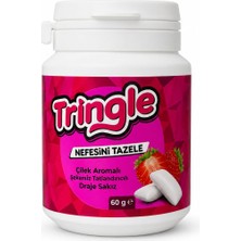 Renas Store Tringle Çilek Aromalı Draje Sakız 60 G | Şekersiz Tatlandırıcılı | Çilek Aromalı Pratik Draje Sakız