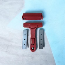 Renas Store Wespa Kazıyıcı Bıçak, Kırmızı Plastik Saplı, Değiştirilebilir Metal Bıçaklı, 2 Yedek Bıçak Dahil