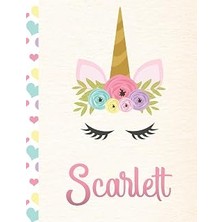 Renas Store Scarlett: Personalized Unicorn Sketchbook For Girls With Pink Name - 8.5X11 110 Pages. Doodle, Sketch, Create!