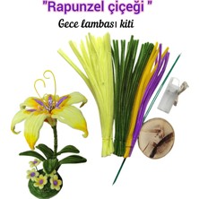 hyc heryerçiçeklenir Rapunzel Çiçeği,gece Lambası Kit Seti, Tel Şönilden Tüylü Şönil Seti