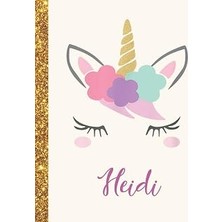 Renas Store Heidi: Heidi Unicorn Personalized Black Paper Sketchbook For Girls And Kids To Drawing And Sketching Doodle Taking Note Marble Size 8.5 x 11