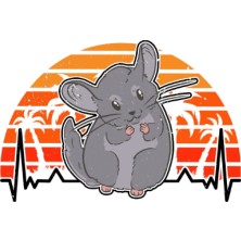 Renas Store Chinchilla Notizbuch: Chinchilla Herzschlag Retro / 6x9 Zoll / 120 Karierte Seiten