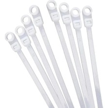 Renas Store Vida Delikli Kablo Bağı Plastik Kelepçe 100LÜ Paket Beyaz 3.6X150MM
