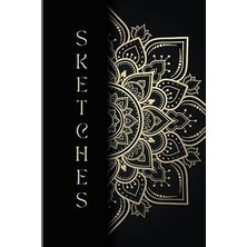Renas Store Sketch Book: Sketchbook For Artist Drawing Blank Paper Pad 6" x 9" - Notebook 150 Pages Blank Paper Book For All Ages Gold Mandala
