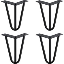 Renas Store Martı 4 Adet Set Paket 15 cm Siyah Metal Mobilya Ayağı Üçgen Modern Koltuk Sehpa Masa Tv Ünitesi