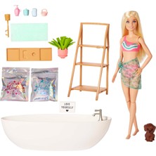 Renas Store Barbie Wellness - Barbie'nin Spa Günü Oyun Seti, Çocuklar Için Oyuncaklar, Sarışın, Renkli Konfeti Sabun ve Aksesuarları, Kişisel Bakım ve Sağlıklı Yaşam Temalı, HKT92