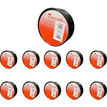 Renas Store 3m Temflex 1300E Elektrik Izolasyon Bandı Siyah – 10'lu Paket | 18 mm x 9,15 M | Pvc Kablo Bandı | 600V Dayanıklı, Esnek ve Güçlü Yapışkanlı Elektrik Bandı