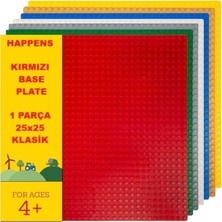 Renas Store Classic Kırmızı Zemin Plaka, +4 Yaratıcı Oyuncak Yapım Seti (1 Parça) 25CMX25CM, Baseplate