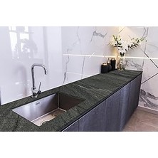 Renas Store Stickerart Tezgah Üstü Fayans Kaplama Folyosu Mutfak Tezgahı Kaplama Dark Grey Marble 70 cm x 3 Metre