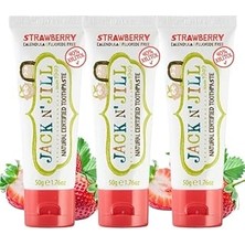 Renas Store Jack N' Jıll Jack N Jill Doğal Sertifikalı Diş Macunu - Çilek Aromalı 3’lü Paket (3X50G)