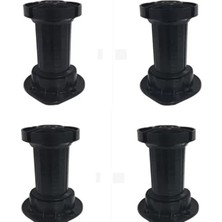 Renas Store Ayarlı Beyaz Baza Ayağı Siyah 10/15 cm 4 Adet