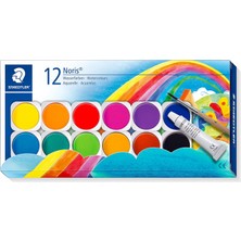 Renas Store Staedtler 888 NC12 Noris Clup Sulu Boya 12'li 1 Tüp Opak Beyaz Boya ve Fırça