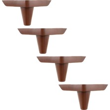 Renas Store BADEM10 4 Adet Aspen Lüks Mobilya Kanepe Sehpa Puf Koltuk Ayağı 11 cm Kahverengi Ahşap Desenli Baza Ayak
