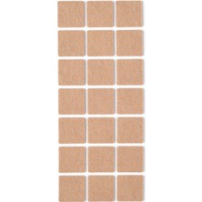 Renas Store Kahverengi 21 Adet Yapışkanlı Sandalye, Masa, Koltuk Altı Parke Koruma Keçesi, Kare, 3 x 3 cm
