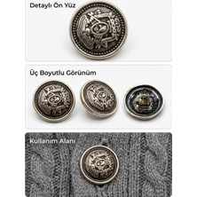 Renas Store Metal Düğme 28L Boy Bronz Kaplama 8li Paket