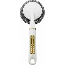 Renas Store Saplı Çelik Bulaşık Teli - Paslanmaz Top Tel Bulaşık Süngeri ve Fırçası - Inatçı Yağ, Kir ve Yanıklar Için Ergonomik Saplı Tencere Temizleyici - Mutfak Temizlik Gereçleri