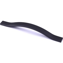 Renas Store Akasya 288 mm Siyah Metal Mobilya Kulpu Çizgili Model Dayanıklı Uzun Ömürlü Modern Dekoratif Tasarım