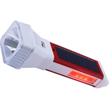 Renas Store BADEM10 Şarjlı Solar Güneş Enerjili 5 Işık Modu LED El Feneri USB Şarj Kamp Avcı Lambası Gece Lamba