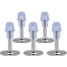 Renas Store BADEM10 Kapı Stoperi Krom 8 cm Metal 5 Adet Kapı Durdurucu Tutucu Tamponu Stopu Silikonlu