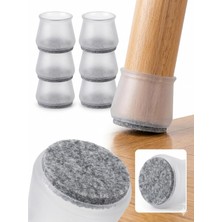 Renas Store Şeffaf Silikon Sandalye Ayağı Koruyucu | Bütünleşik Keçeli, Kaydırmaz ve Çizilmez Zemin Koruma Kılıfı | 28-35MM Uyumlu Premium Tasarım