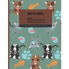 Renas Store Sketchbook: Cute Cats Pattern Sketch Paper For Kids To Draw, And Sketch In .120 Pages (8.5 x 11 Inch).