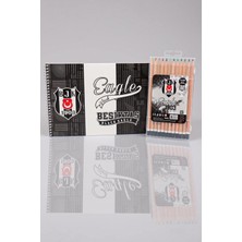 Renas Store Lisanslı Beşiktaş 12'li Boya Kalemi ve Boyama Defteri Seti
