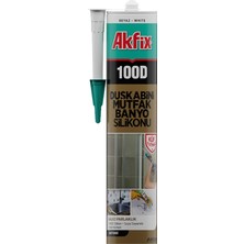 Renas Store Akfix 100D Duşkabini, Mutfak ve Banyo Silikonu, ŞEFFAF,%100 Silikon, Hızlı Kuruyan, Küf Tutmaz, Su Geçirmez,sararma Yapmaz