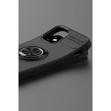 Magicool Iphone 12 Mini Kılıf Range Yüzüklü Silikon - Siyah-Kırmızı