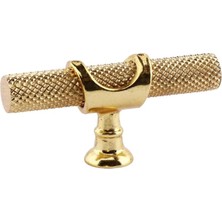Renas Store Tek Vidalı Tırtıklı Lüks Gold Düğme Metal Kulp Çekmece Mobilya Mutfak Dolabı Dolap Kulbu Kulplar