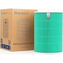Renas Store Purmed Xiaomi Mi 1/2 / 3 / Pro Uyumlu Hepa + Değiştirilebilir Karbon Filtre – Yeşil, H13 Filtrasyon,