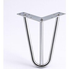 Renas Store Martı 15 cm Gümüş Krom Metal Mobilya Ayağı Üçgen Modern Tasarım Koltuk Sehpa Masa Tv Ünitesi Uyumlu