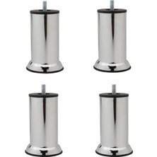 Renas Store Mobilya Kanepe Baza Koltuk Çekyat Yükseltme Ayağı Kalın Diş M10 Krom Metal 10 cm 4 Adet