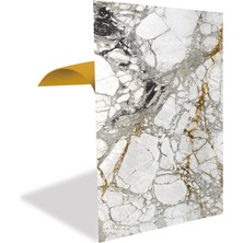 Renas Store Tink Kendinden Yapışkanlı Yeni Taş Mermer Desenli Pvc Panel, Yapışkanlı Yer Zemin Kaplama, Duvar Kaplama, Fayans Çıkartması 41X62 cm 4 Adet / 1 M²