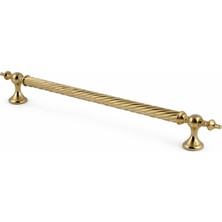 Renas Store Burgulu Titanyum Gold 40 cm Çelik Kapı Tutma Kolu Sürgülü Dış Çekme Kulpu Kulbu Tutamağı Kol 1 Adet